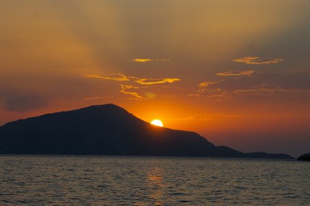 Sonnenuntergang am Kap Sounion